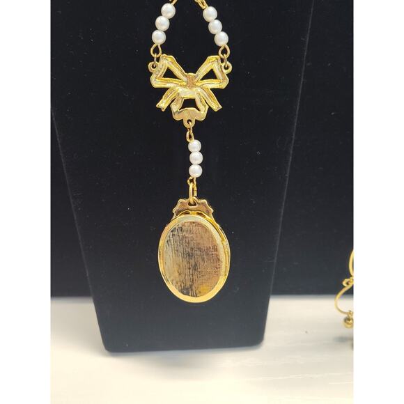 Vintage Inspired Boho Lot of Gold-Tone Jewelry Necklace And Earrings Crystals - Picture 8 of 12